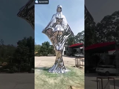 SS316L 5.7 मीटर ऊंचाई आउटडोर बड़े पॉलिश स्टेनलेस स्टील मूर्तिकला