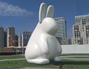 रचनात्मक प्यारा धातु खरगोश मूर्तिकला सफेद स्टेनलेस स्टील बेकिंग वार्निश
