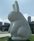 रचनात्मक प्यारा धातु खरगोश मूर्तिकला सफेद स्टेनलेस स्टील बेकिंग वार्निश