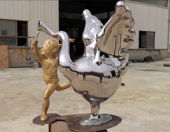 समकालीन आउटडोर धातु मूर्तियों सार्वजनिक सजावटी स्टेनलेस स्टील पशु मूर्तिकला